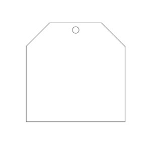 Cuadrado o rectangular con esquinas superiores biseladas